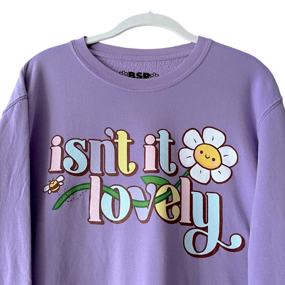 NWOT BSR By Samii Ryan Isn’t It Lovely Crew Neck Sweatshirt/Short Set Medium - Picture 6 of 13